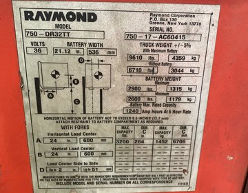  Raymond 750-DR32TT 65493